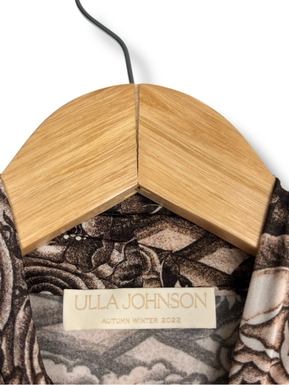 Ulla Johnson Aurelia Turtleneck Top Large Floral Teak Brown Mesh Romantic - Picture 10 of 12